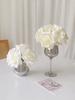 25pcs Fake Artificial White Roses With Stem, Home, Party & Wedding Decorations, For DIY, Bridal Shower Bouquets & Centrepieces/Arrangements