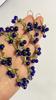Neues Retro Französisches Waldpflanzen-Backlack-Blumen-Beeren-Preiselbeer-Naturstein-Ohrring-Armband-Halsketten-Set