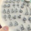 Alloy Zircon Color Preserving Pendant Heart Cherry Bow Charms For DIY Bracelets Necklaces Jewelry Making