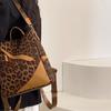 Women's Soft Leather Anti-Theft Backpack Multi-Purpose Leopard Print Shoulder Bag