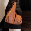 Große Tragetasche Damen Retro Unifarben Pendler Umhängetasche