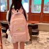 Star Print School Backpack with Front Mesh Pocket Top Handle Adjustable Straps Casual Daypack for Teen Girls