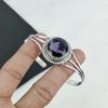 Dainty Amethyst Gemstone Handmade Cuff Bangle 925 Sterling Silver Cuff Bangle, Amethyst Cuff Bangle For Wife , Unisex Bangle, Birthday Gift