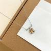 Champagne Cube Pendant Necklace – Premium Layering Chain, Chic Collarbone Statement for Women