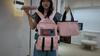 Three-Piece Backpack Set Solid Color Student Bag Girls Large Capacity Nylon Backpack with Handbag Pen Bag