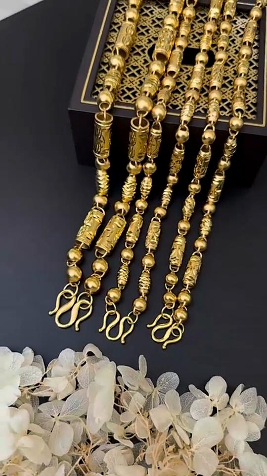 Vietnamese Gold Sand Olive Bead Pattern Necklace Men's Chinese Style Copper Alloy Jewelry Accessories