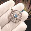 Swiss Blue Topaz Gemstone 925 Sterling Silver Handmade Pendant 1.48" For Gift CP-29-5