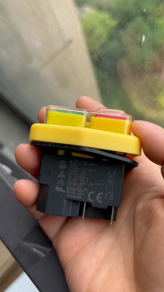 KEDU KJD17B Waterproof Electromagnetic Pushbutton Switches for Electric Power Tools, Yellow