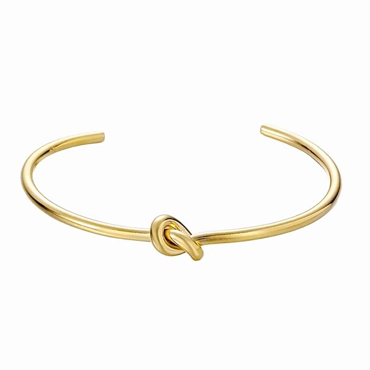 Titanium Steel Minimalist Infinity Knot Bracelets For Men And Women With 18k Gold Plating