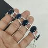Dainty Blue Sapphire Gemstone Handmade 925 Sterling Silver Bracelet, Blue Sapphire Bracelet For Wife , Unisex Bracelet Father's Day Gift