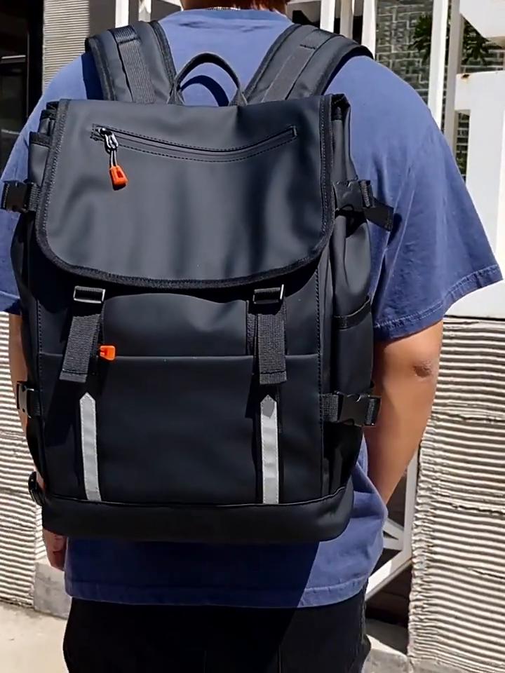 New Unisex Solid Color Waterproof and Breathable Business Fashion Casual All-match Daily Saving Backpack