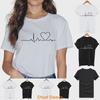 Bequeme Bluse mit Rundhalsausschnitt und Herzprint für Damen aus weichem, lässigem Stoff