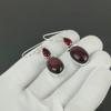 Náušnice z kameňa Labradorit Red Flash a Červený Granát, Náušnice zo striebra rýdzosti 925, Boho šperky, Visacie náušnice ako svadobné darčeky