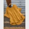Ice Silk Blouse With Ruffle Sleeve For Casual Wear In Spring