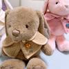 Plush Rabbit Stuffed Animal Sitters With Cloak And Flower Decor For Girls Gift And Home Decor