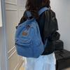 Denim Ryggsäck Dam Ryggsäck med stor kapacitet Student Skolväska