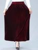 Women's Plus Size Skirt Solid Color High-Waist Gold Velvet Skirt Spring Autumn Long A-Line Skirt