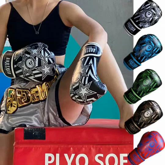 Boxerské rukavice 6 12 14oz PU kůže Muay Thai Free Fight MMA Kick Tréninkové rukavice pro muže Ženy Děti
