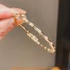 Fashion Geometric Zircon Crystal Gold Plated Bracelet With Elegant Style For Women