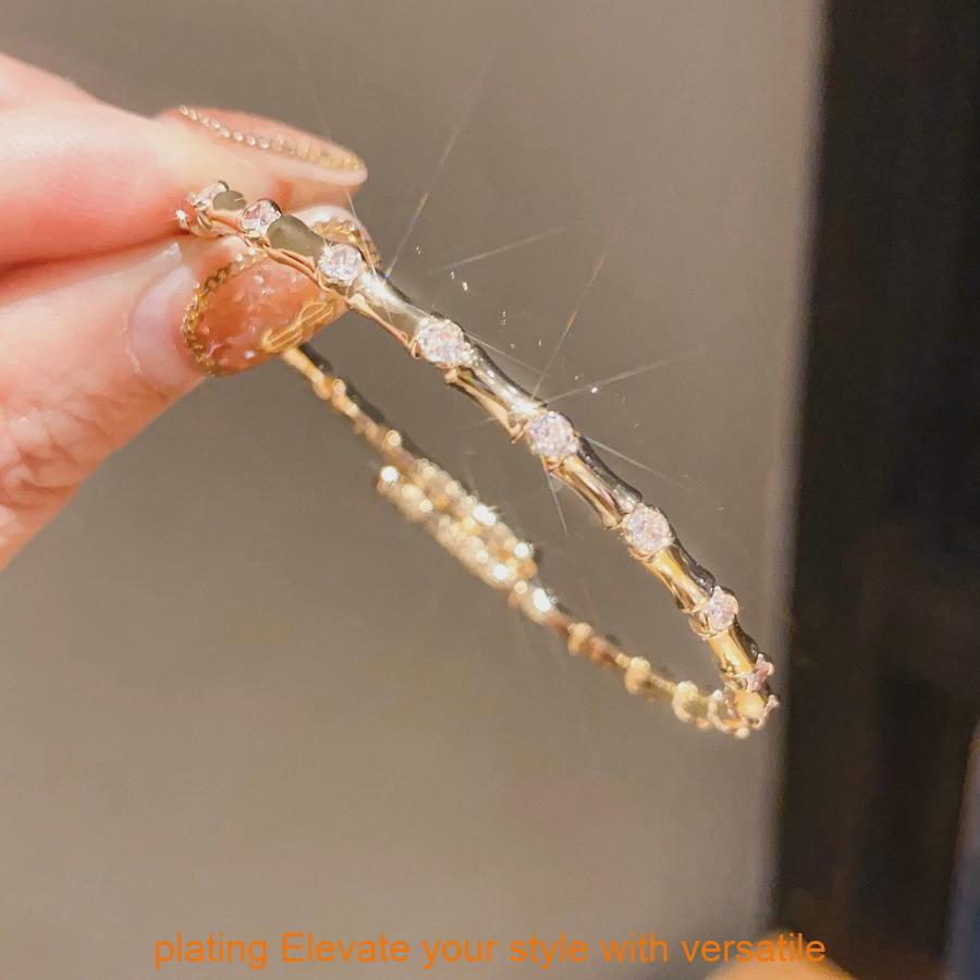 Fashion Geometric Zircon Crystal Gold Plated Bracelet With Elegant Style For Women