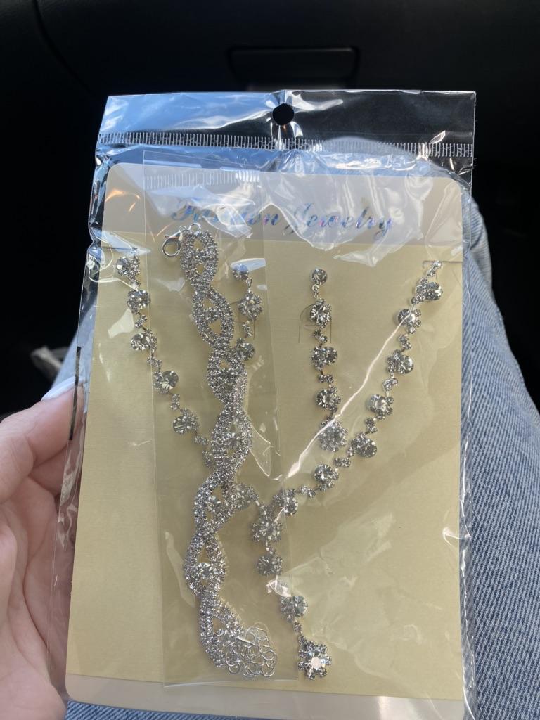 EVER FAITH Collana da donna con strass in argento con cristalli scintillanti, idea regalo per matrimonio, Cristallo
