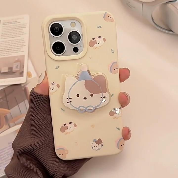 iPhone 16 15 14 Promax Case Compatible and Fits iPhone 13 12 Promax Sticky Cartoon Stand