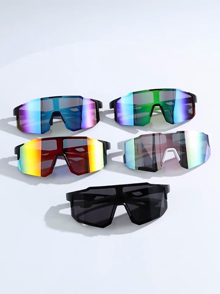 Übergroße Bunte Sportsonnenbrille Wraparound-Design UV400 Unisex Komfort Passform für Radfahren Wandern & Outdoor