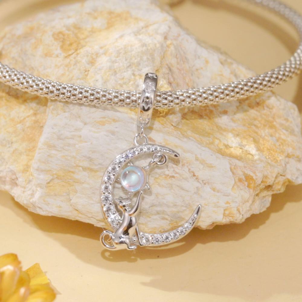 Collana choker argento 925 oro rosa rosario Pietra di luna Dream Zirconi | PoNaNa Argento