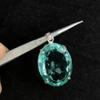 925 Sterling Silver Oval Pendant Aquamarine 137 Ct Certified Lab Created