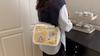 Solid Color Large Capacity Women Shoulder Bag With Transparent Compartment For Daily Fashion