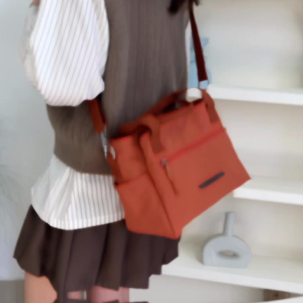 Nylon Shoulder Bag Women's Tote Bag Solid Color Portable Crossbody Bag
