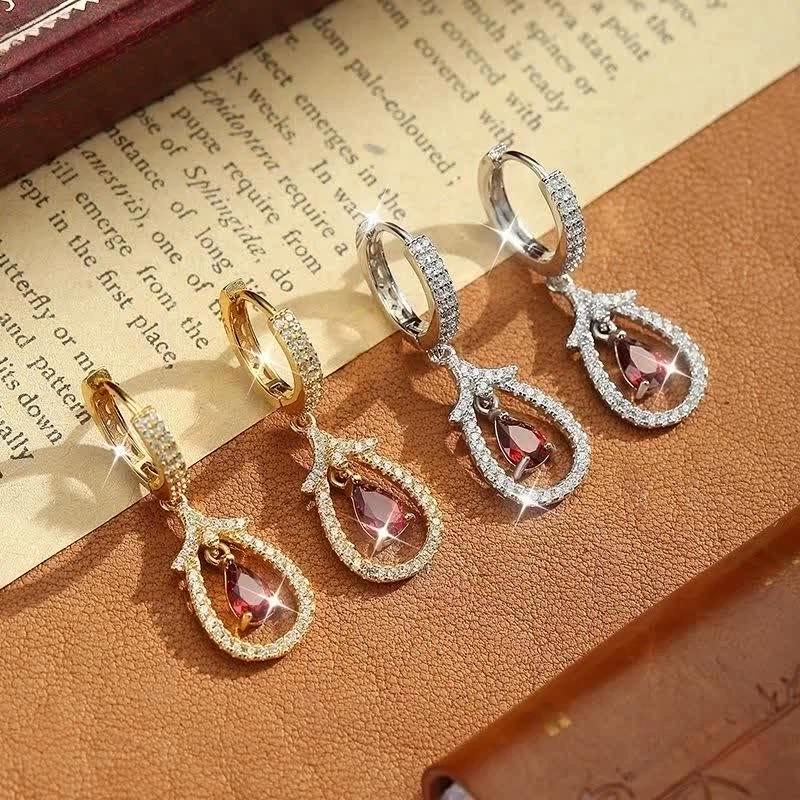 S925 Sterling Silver Earrings for Women Natural Crystal Stone Fashion Niche Girls Earrings Jewelry Gift
