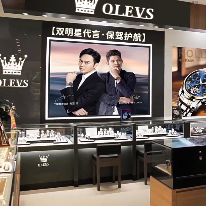 OLEVS Merke Multifunksjonell Tourbillon Herreklokke Mekanisk Klokke Selvlysende Trend Herreklokke Forretningsmodell