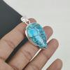 Natural Turquoise Gemstone Silver Pendant In 925 Sterling Silver - Handmade Pear Design, Everyday Wear Jewelry Mother's Day Gift