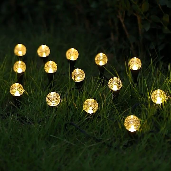 Outdoor Solar Light Bubble Ball Waterproof Lawn Lamp Garden Pilot Lantern String for Patio Camping Birthday Decoration Lighting