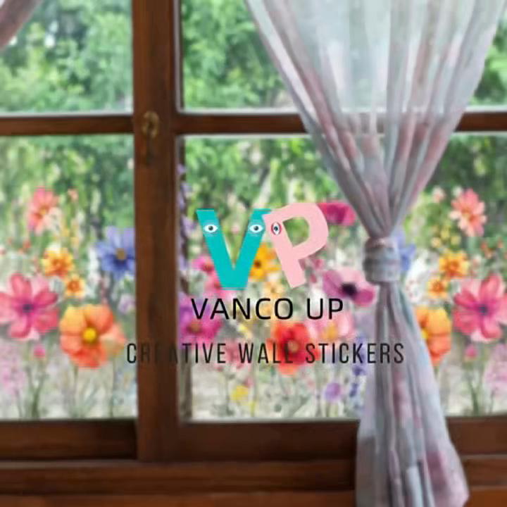 1 ks Růžové květy Motýl Samolepka na zeď Elektrostatická nálepka na okenní sklo Oboustranně viditelná Dekorativní samolepka na zeď