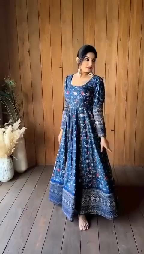 Beautiful Blue Patola Dress  With Beautiful sleeve  border