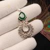 Green Onyx Gemstone 925 Sterling Silver Women Jewelry Partywear Chain Pendant 1.8" For Wife CP-45-19