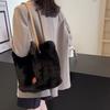 Yogodlns Women Plush Shoulder Bag Fluffy Furry Satchel Bag Large Capacity Fuzzy Purse Handbag for Work Travel Shopping