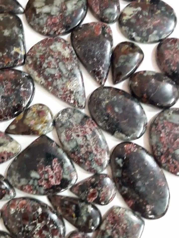 Natural Eudialyte Jasper Cabochon Gemstone Lot, Mix Shapes And All Size Cabochon Lot, Healing Gemstone Lot.