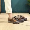 Johnature Plush Warm Retro Versatile Loafers Genuine Leather Casual Thick Soled Women's Flat Platform Shoes