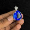 Natural Blue Topaz Pendant 51.55 ct 925 Sterling Silver Pear Shaped Gemstone Jewelry Gift