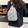 Chest Bag Women's Soft Leather Shoulder Bag Double Zipper Crossbody Bag