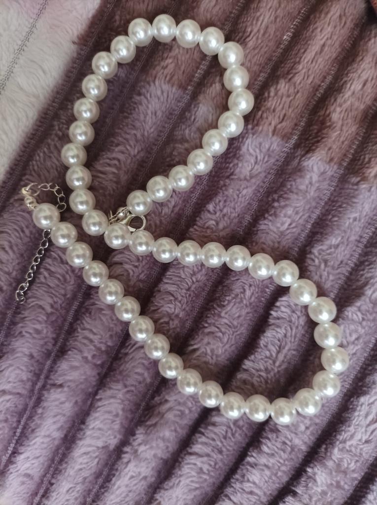 BBTO Collana Di Perle Finte Bigiotteria Girocollo Con Perle Finte Rotonde Collana Di Perle
