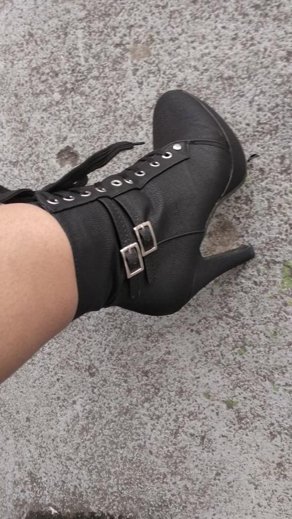 Botines con plataforma y tacon alto, con agujetas y hebilla decorativa  comprar a buen precio — entrega gratuita, reseñas reales con fotos — Joom