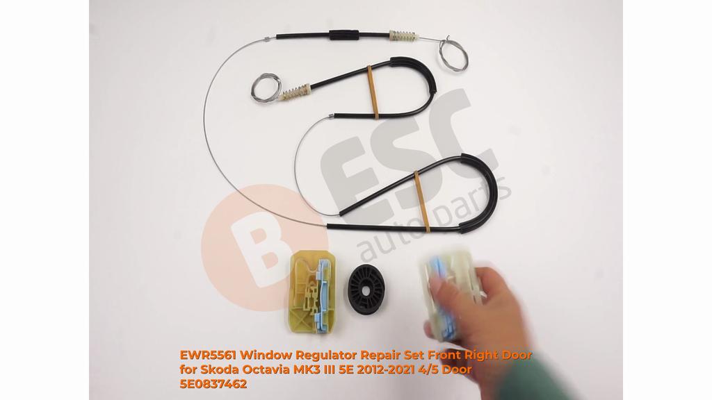 EWR5561 Window Regulator Repair Set Front Right Door for Skoda Octavia MK3 III 5E 2012-2021 4/5 Door 5E0837462