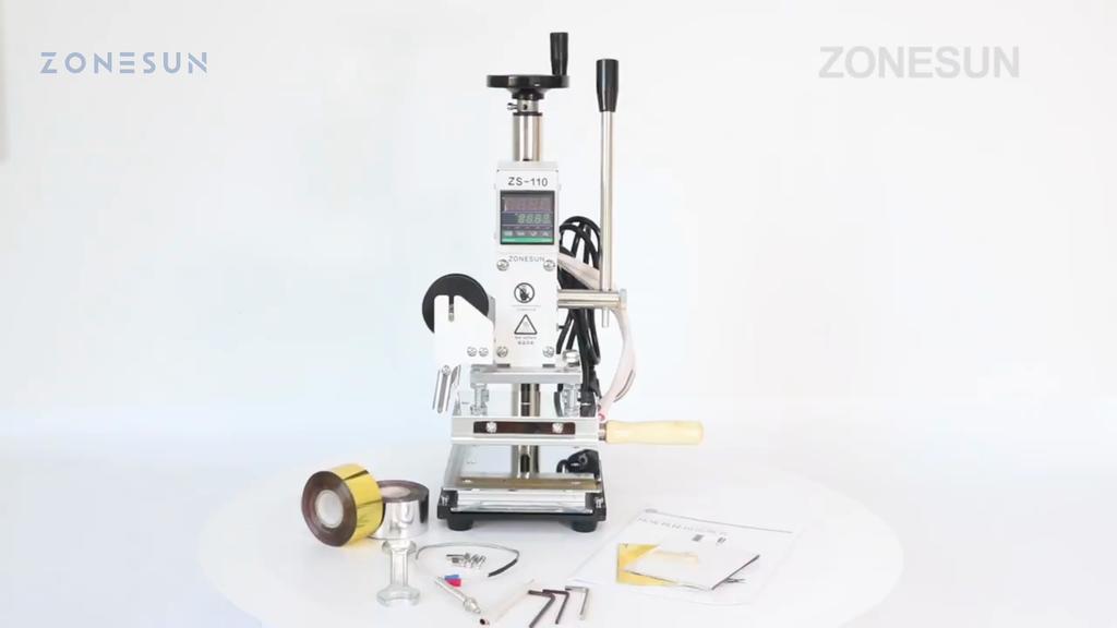 ZONESUN ZS-110 Press Trainer Heat Press Machine For Wood Presses PVC Paper Custom Logo Making Hot Foil Stamping Machine 300W