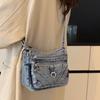 Borsa da Donna Borsa in Denim Vintage Borsa a Tracolla da Viaggio Borsa a Spalla Multistrato Borsa Sottospalla