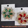 Rhinestone Flower Brooch for Women Unisex Crystal Glass Pins Banquet Party Backpack Gifts Jewelry Accessories