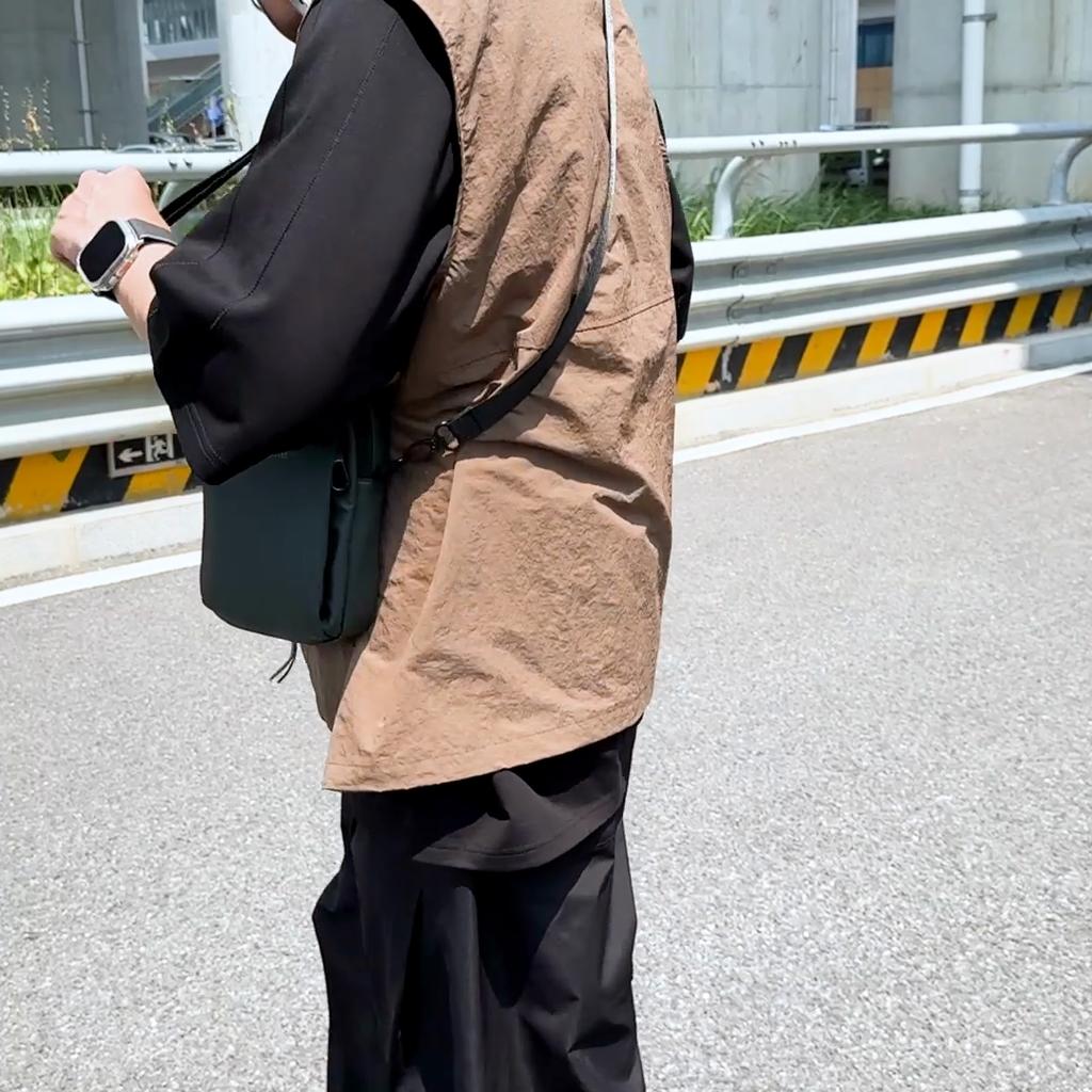 Men's Crossbody Bag Mobile Phone Bag Multifunctional Waist Bag Water-Repellent Shoulder Bag